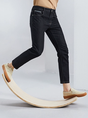 Шелковые джинсы, осенние штаны для отдыха, средняя посадка, свободный прямой крой