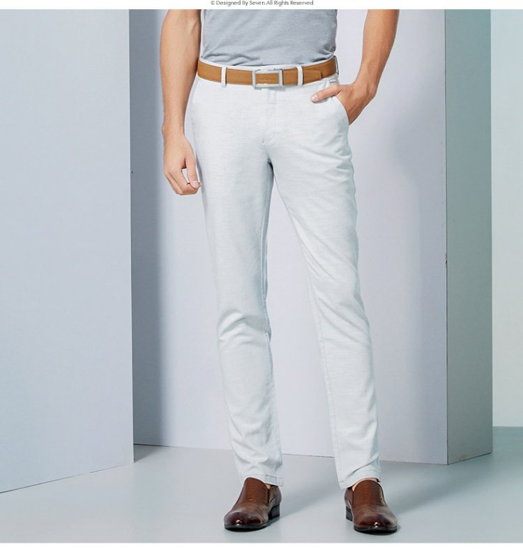 Thương hiệu quần âu nam thanh niên nam kinh doanh thời trang quần dài nam màu rắn quần giản dị màu sáng - Crop Jeans quần lửng nam