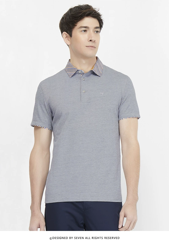 Thương hiệu áo sơ mi nam POLO ve áo ngắn tay áo thun kinh doanh nam thanh lịch Slim 2018 mới áo polo đồng phục