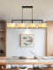 New Chinese restaurant chandelier iron fabric lampshade long study bar table lamp simple modern tea room book chandelier