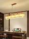 New Chinese-Style Living Room Chandelier with Iron Art Square Lampshade, Dining Room Lamp, Elegant Modern Minimalist Chinese-Style Tea Room Designer Model