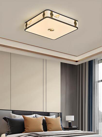 New Chinese-Style Living Room Ceiling Light Led Full-Spectrum Rectangular Main Light, Elegant and Simple Modern Design for Tea Room, Dining Room, Bedroom