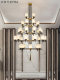 Modern New Chinoiserie Leaping House Living Room Large Chandelier Chinoiserie Hotel Duplex Floor Multi-Layer Hollow Engineering Large Chandelier