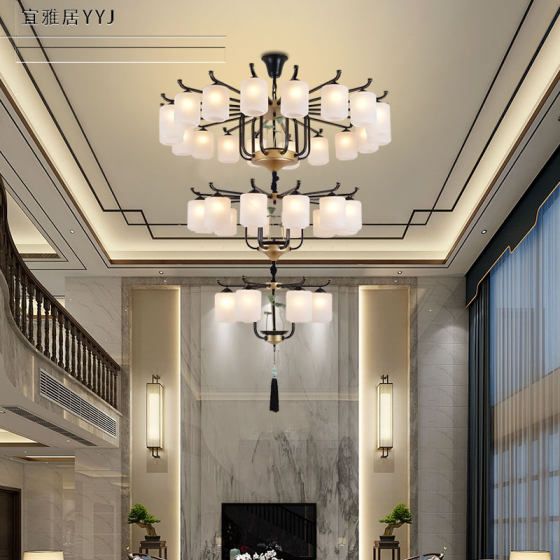 Chinese-Style Zen Restaurant Tea House Chandelier, Chinese-Style Villa Living Room Chandelier, Modern and Elegant New Chinese-Style Bedroom Chandelier