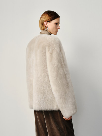 MSBEAST importierte toskanisches gerades Pelz-All-in-One-Damen-Lammfell | Bairi Schumann