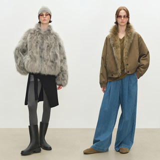 Msbeast second-hand two-color raccoon fur_double-sided multi-wear off-shoulder micro-wide jacket for winter丨bahn's new order