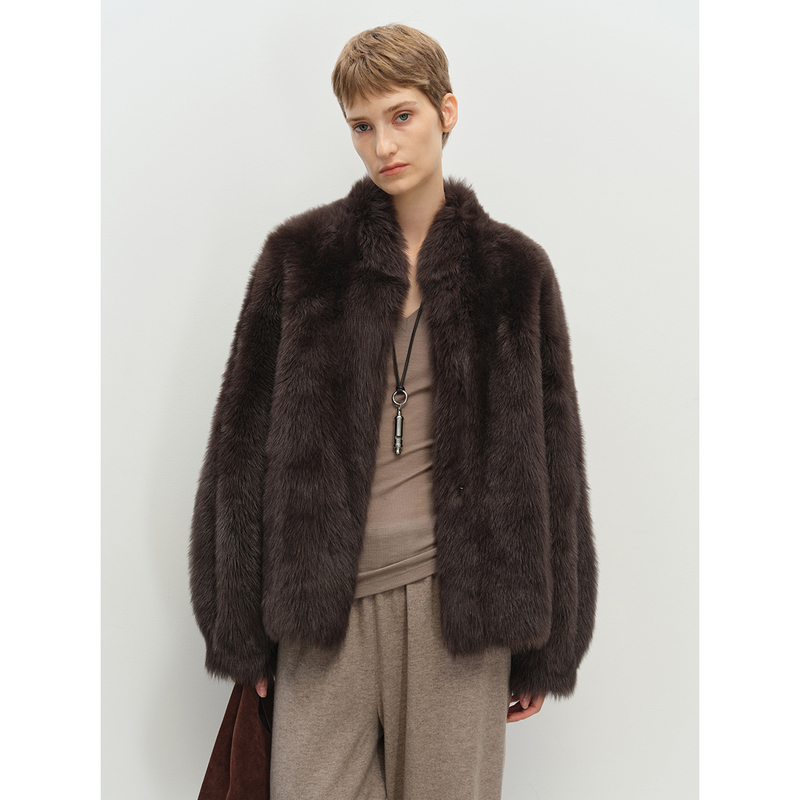 Msbeast Spanish Toca Straight Hair Warm Baseball Collar Lantern Sleeve Fur Integrated Jacket | Green Diary Msbeast Spanish Toca Straight Hair Warm Baseball Collar Lantern Sleeve Fur Integrated Jacket | Green Diary