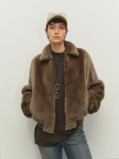 MSBEAST retro American casual lapel jacket-style merino fur one-piece short coat | Rime secrets