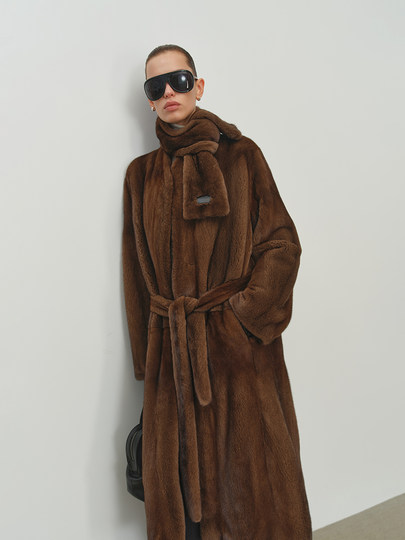 MSBEAST style DIY knotted multi-purpose one-piece double-layer imported rare velvet mink scarf for winter