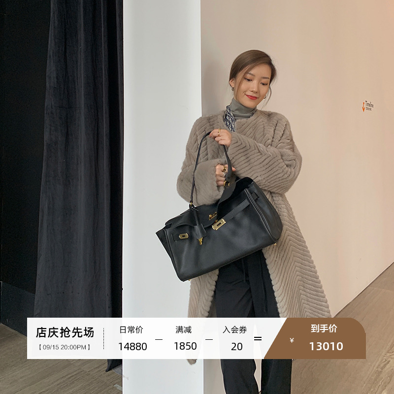 MSBEAST clip leather craft imported velvet mink fur coat women's fur coat whole mink long version straight