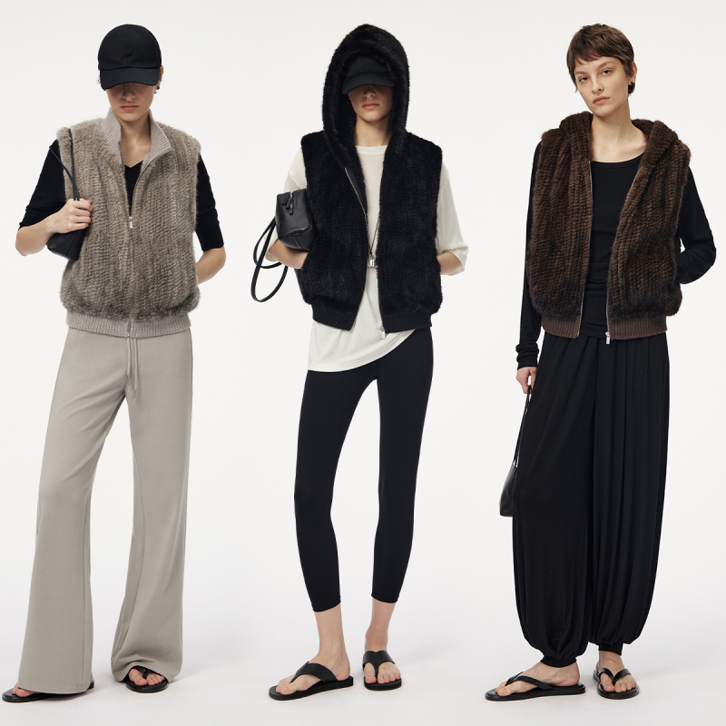 Msbeast Imported Velvet Mink Woven Fur Knitted Patchwork Stand Collar/Hooded Vest | Big Dreamer Msbeast Imported Velvet Mink Woven Fur Knitted Patchwork Stand Collar/Hooded Vest | Big Dreamer
