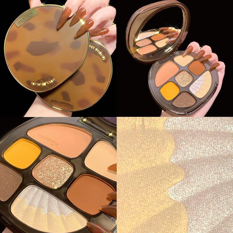 Makeup MAFFICK Amber Glass Eight-color Eye Shadow Matte Fine Flash Repair Blush Highlight All-in-One Plate - Taobao