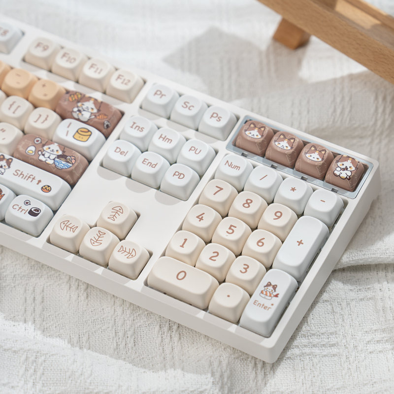 Wandering Cat Yg108 Three-Mode Wireless Bluetooth Wired Mechanical Keyboard for Girls, Office Use, Silent, Mahjong Sound, High Aesthetic Value