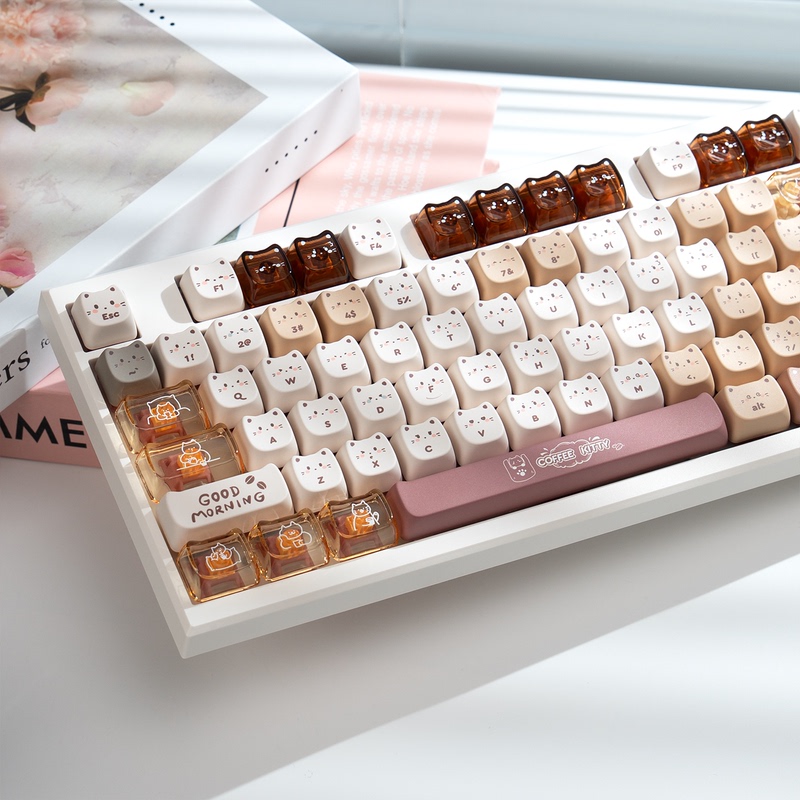 Wandering Cat Z108 Wireless Mechanical Keyboard Gasket Structure Wired Bluetooth for Girls Office Silent Mahjong Sound