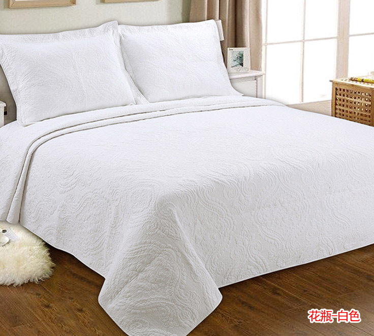 Cotton rắn màu quilting quilting quilting là bộ ba mảnh để tăng gấp đôi bông quilted quilted tấm trải giường ga phủ giường