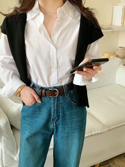 First-Layer Cowhide Women's Belt, Casual and Versatile, Suitable for Work Wear, Niche Classic Style, Genuine Leather Black Belt, Coffee Color