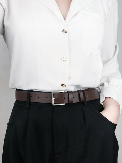 Women's Genuine Leather Belt, Top Layer Cowhide, Trendy Black Versatile Women's Belt, Vintage Internet Celebrity Hot-Selling Wide Belt