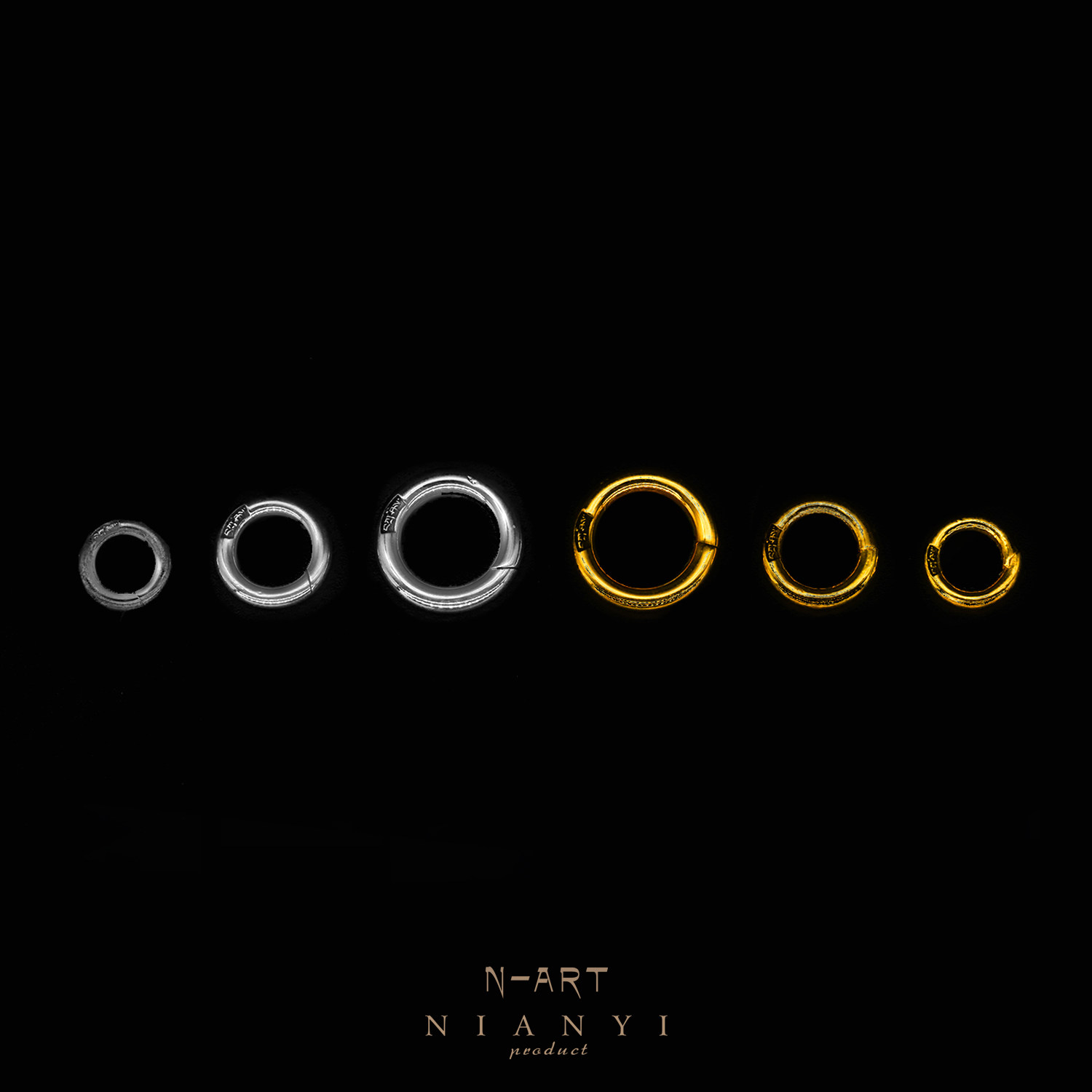 (Twist memory NIANYI) 18k24k gold S925 silver auspicious ring jewelry pendant open connection ring diy