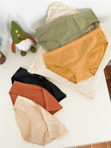 Pure color minimalist Modale a piece of seamless low waist triangular ladys underwear breathable close-fitting teen student pants head