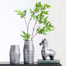 Wind Chanting Mattotem Vase Retro Creative Ceramic Vase Pendulum Pieces Flower Arrangement Floral Decoration Handicraft Furnishing