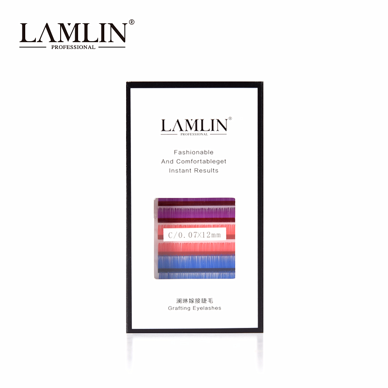 Lanlin color grafted lash mixture 0 07 blossom lashes naturally soft mink hair planted false lashes