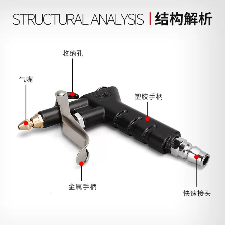 Khí nén kim loại áp suất cao súng thổi bụi mạnh mẽ Súng thổi bụi bằng khí nén 989 lực có thể điều chỉnh súng hơi nén khí thổi bụi súng