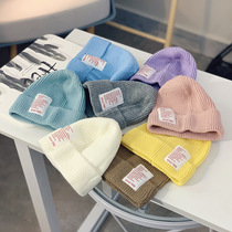 Baby hat childrens wool hat knitted autumn and winter new solid color boys and girls hat warm melon skin cap cap