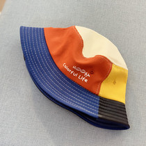Childrens fishermans hat summer sunshade hat for boys and girls casual color picture basin cap spring baby flat sun hat