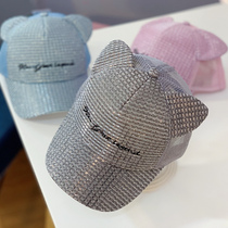 Summer childrens hat cute ears baseball cap male and female child personality cap light light ear hat sun hat