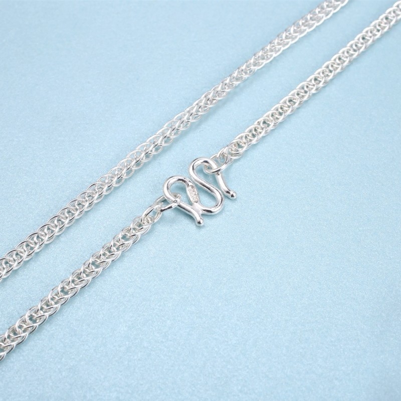 S999 sterling silver necklace women's Chopin chain Korean fashion all-match silver necklace extended sweater chain with chain