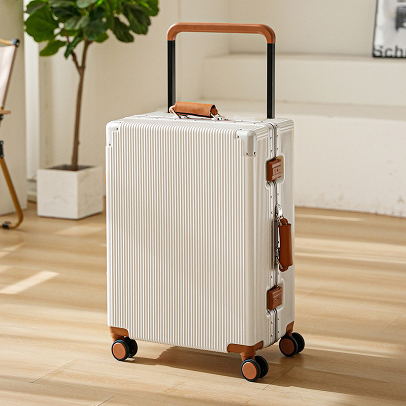 Agoneir Wide Trolley Suitcase for Women 24inch Travel Suitcase for Men 26inch Aluminum Frame Trolley Suitcase 20inch Carry-On Suitcase for Women