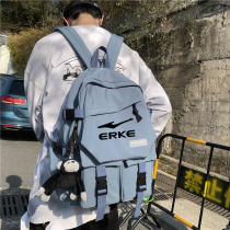 Hongxing Erke backpack mens simple large-capacity travel backpack female junior high school students high school college students school bag men