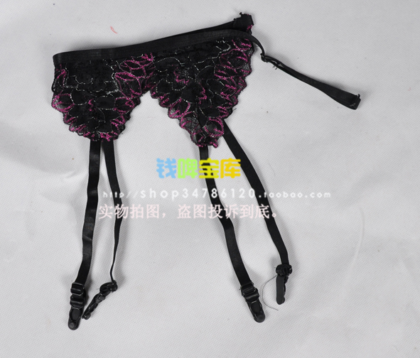 Vớ cao với gợi cảm ~ ren trong suốt có thể điều chỉnh kích thước tam giác garter 6 màu thành quần tất dây nịt