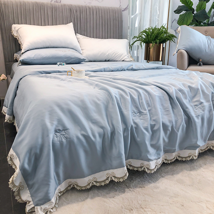 Fairy gas lace summer quilted by 80 Lana fine natural silk summer cool by four sets of silk sliding summer air conditioning Quilt Washable