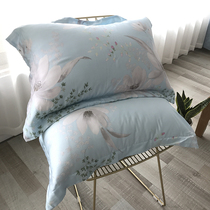 Silk Slip 80 Bifacial Lan Fine Printed Lesel Sky Silk Pillowcase Single Pint Adult Envelope Pillow Headgear Pair