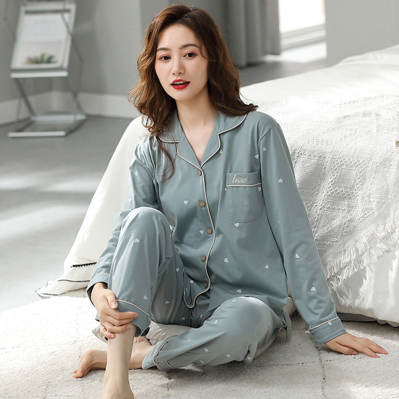 XXXXL Mom Sleepwear Woman Spring Autumn Season Pure Cotton 2022 New Thin middle aged lady 40-50-year-old suit