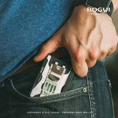 American BOGUI CLIK minimalist style metal RFID card bag wallet aviation aluminum multifunctional bottle opener