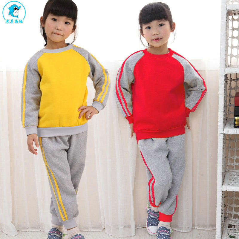 Kindergarten garden school uniform for children's class suit Shenzhen red-round neck coat teachers and students of the same clothing