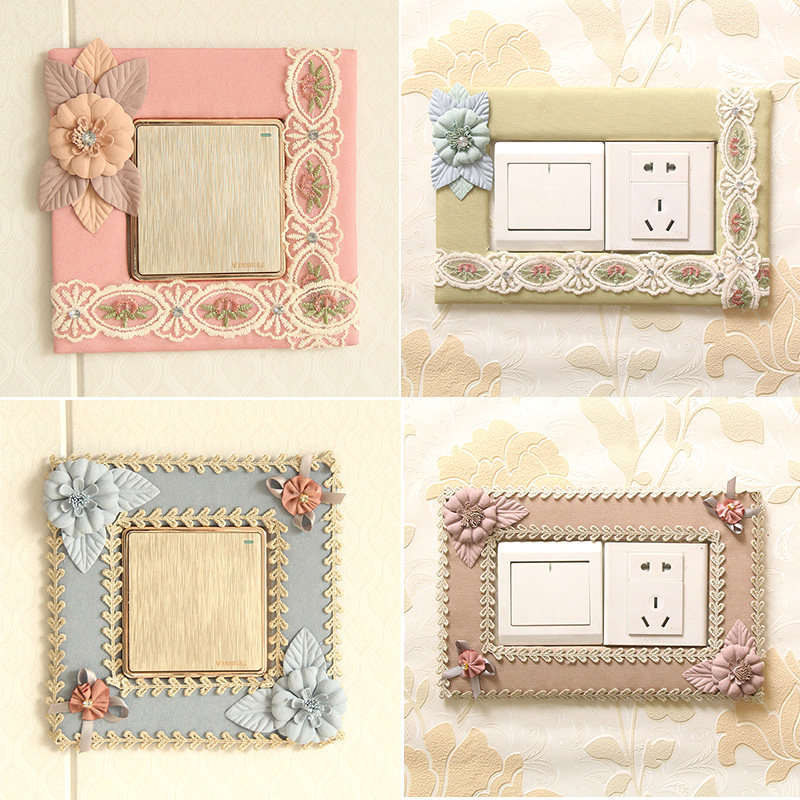 Switch protection dust cover cloth wall to Northern European pastoral switch postlace socket cover European