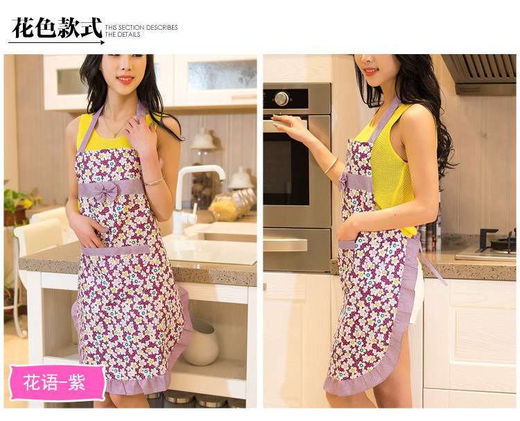 Korean style fashion neck anti-oil apron cute sleeveless kitchen clothes milk tea coffee shop female work suit