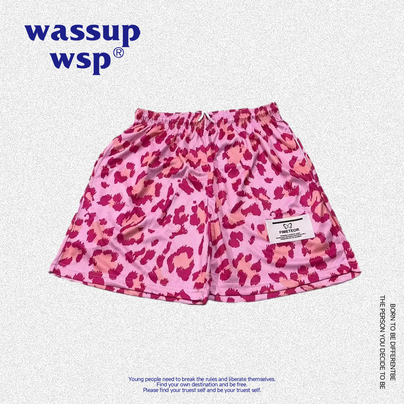 Wassup American Casual Shorts Men's Basketball 2026 New Summer Sports Trendy Loose Leopard Print Quick-Drying Pants