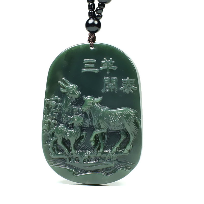 Natural Xinjiang and Tian Yuqing jade Sanyang Kaitai jade pendant pendant male and female jade pendant male and female jade pendant pendant 