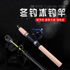 Ice удочкой 冬钓筏钓鱼竿全套冰钓迷你软尾鱼竿冬季船筏钓小海竿带渔轮55cm