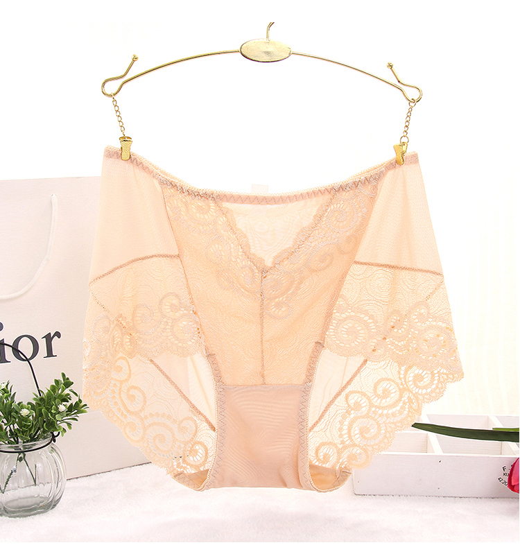 Quần lửng cạp cao cạp cao không có dấu vết ren trong suốt gợi cảm cộng với phân bón để tăng đồ lót 200 kg quần áo lót