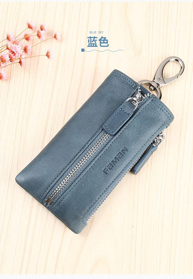 Túi chìa khóa gia đình khóa kéo nữ đa năng túi khóa móc da Hàn Quốc móc khóa túi xách dễ thương - Trường hợp chính ví móc khóa giá tốt