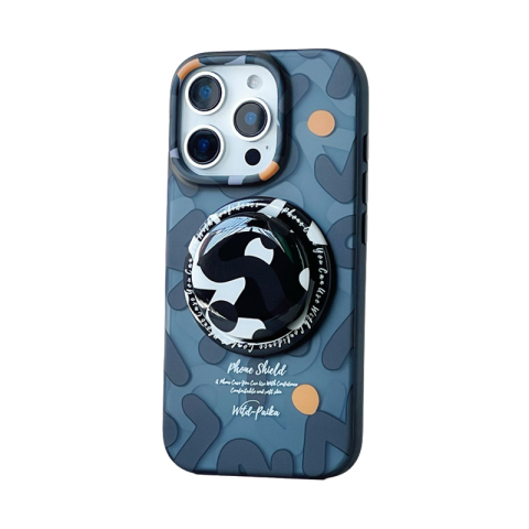 Abstract Pattern Grey White Brown Rounded Shapes iPhone Case