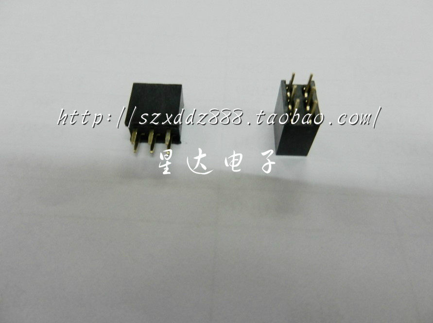 2-54mm double-row mother seat 2 * 3P double row platoon mother 2 * 3P=6P straight foot double platoon seat straight pin