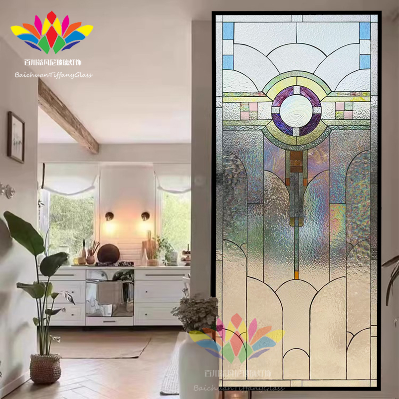 Baichuan Tiffany Colored Art Glass Inlay Welding Technique Double-Sided American Modern Minimalist Church Glass