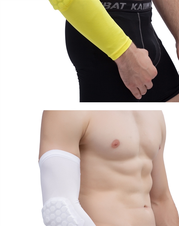 Mais chống va chạm bảo vệ cánh tay Lycra tổ ong khuỷu tay kéo dài chống va chạm cao đàn hồi bóng rổ bảo vệ chuyên nghiệp thiết bị bảo vệ thể thao băng gối thể thao