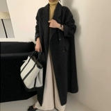 Демисезонное двусторонное кашемировое классическое элитное длинное шерстяное шерстяное пальто, в корейском стиле, длина макси